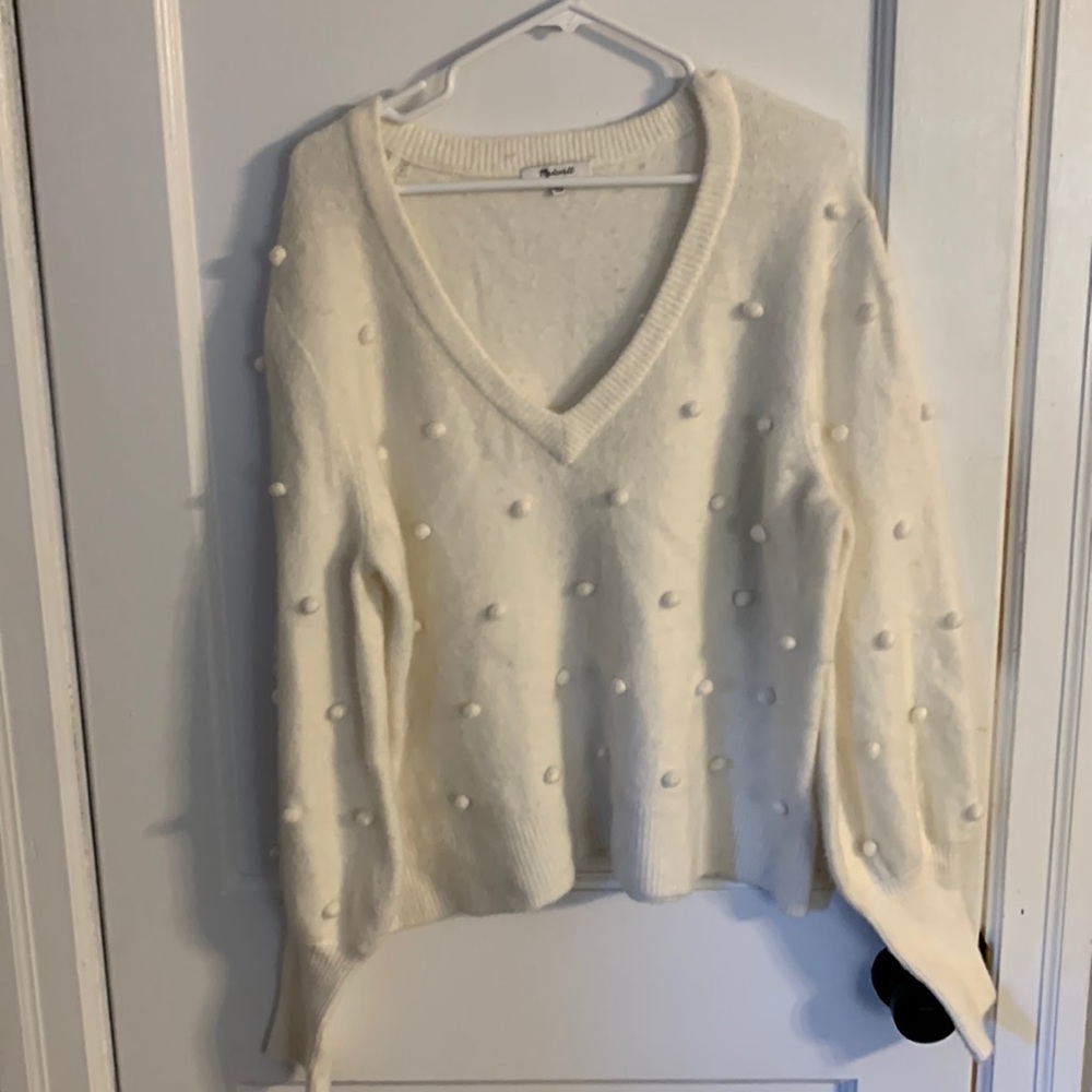 Madewell bobble dash wood v neck sweater